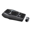 Logitech Cordless Desktop Comfort Laser - Keyboard - wireless - RF - ergonomic - mouse - USB / PS/2 wireless receiver - charcoal - English